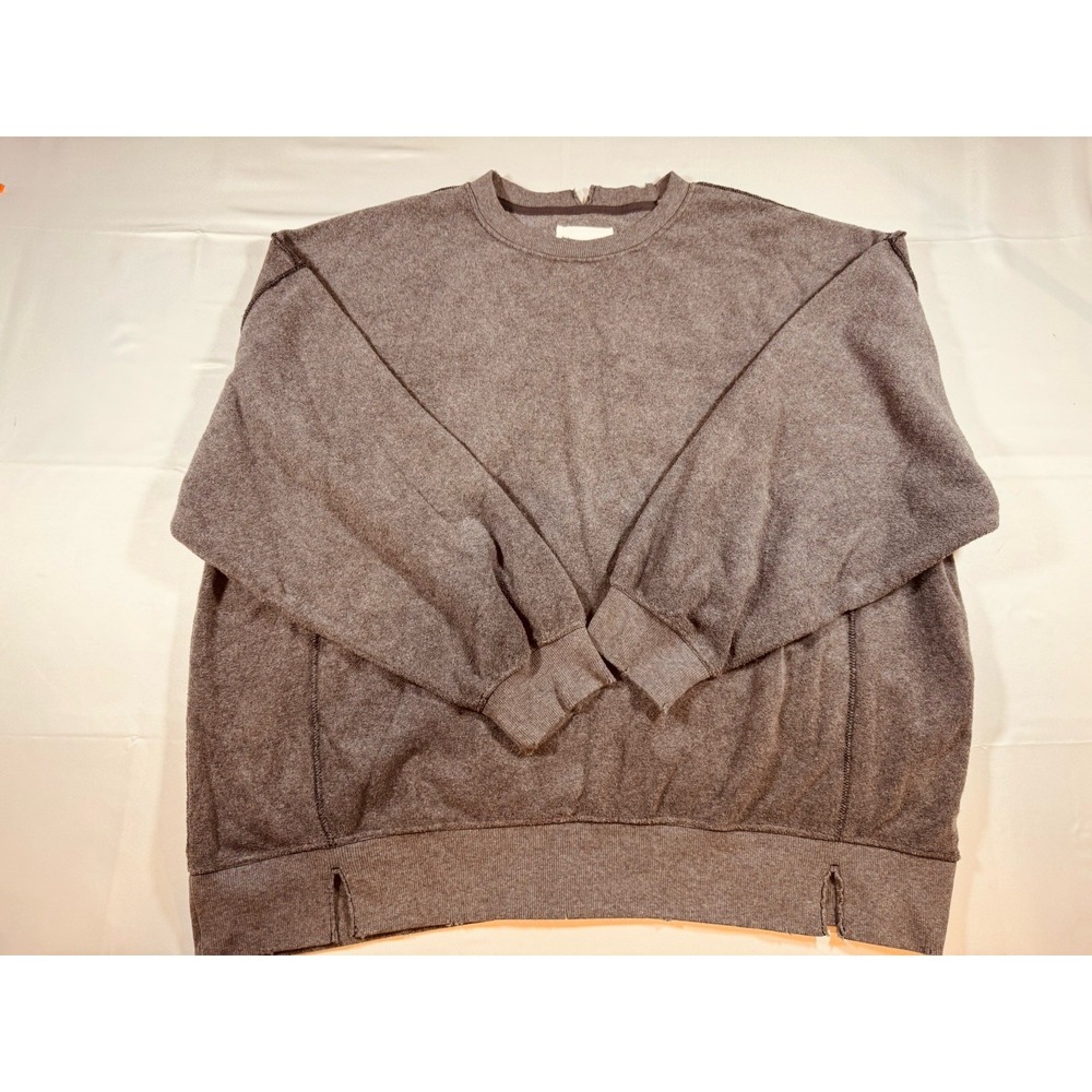 Aerie Women's The Chill Cozy Crew Sweatshirt Oversized XL Charcoal Grey Lounge